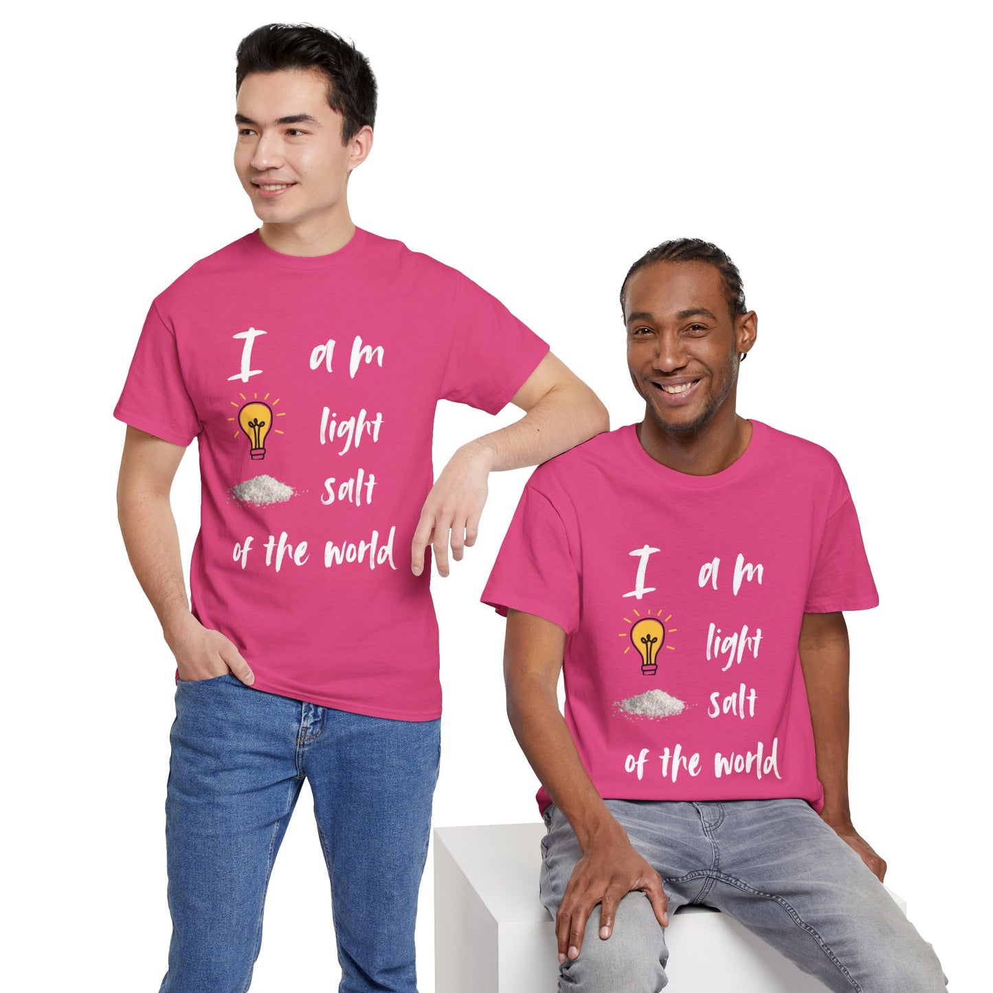 Inspirational Unisex Heavy Cotton Tee - I Am Light & Salt of the World