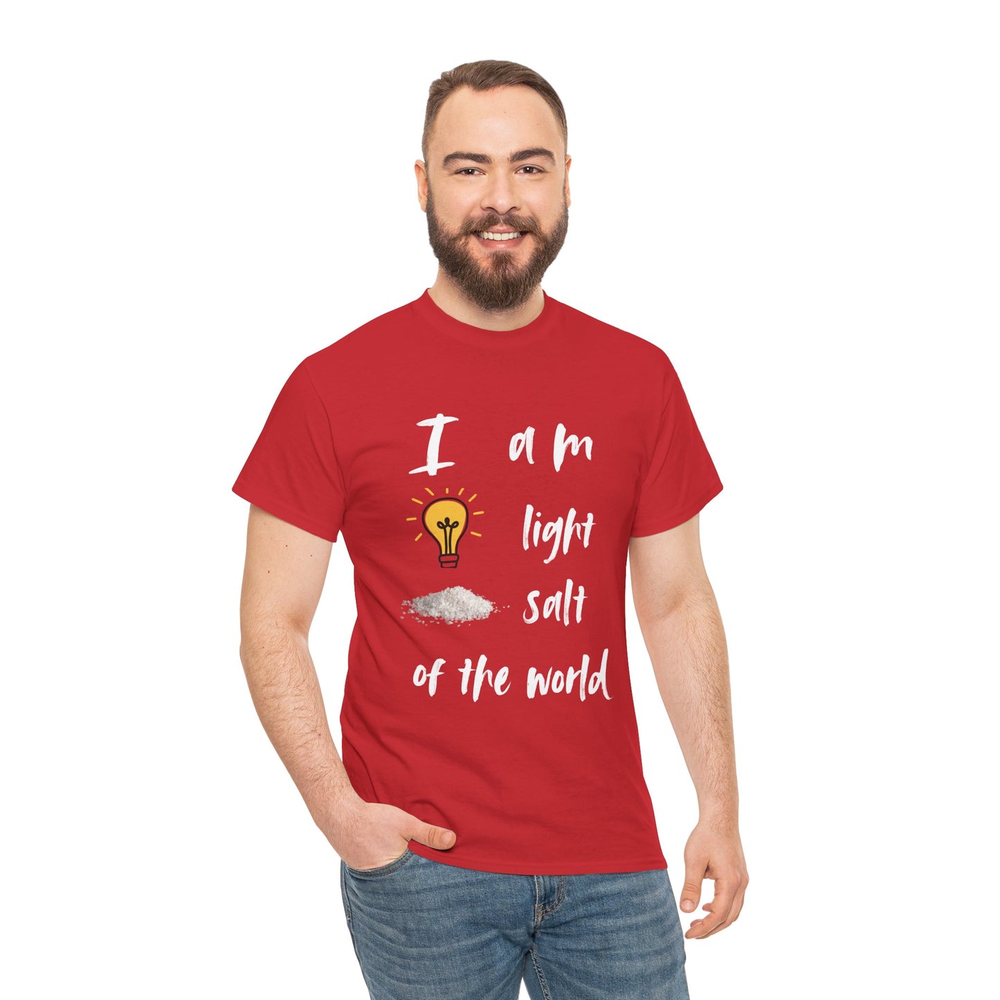 Inspirational Unisex Heavy Cotton Tee - I Am Light & Salt of the World