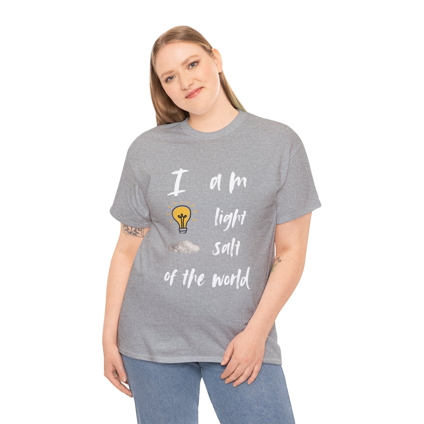 Inspirational Unisex Heavy Cotton Tee - I Am Light & Salt of the World