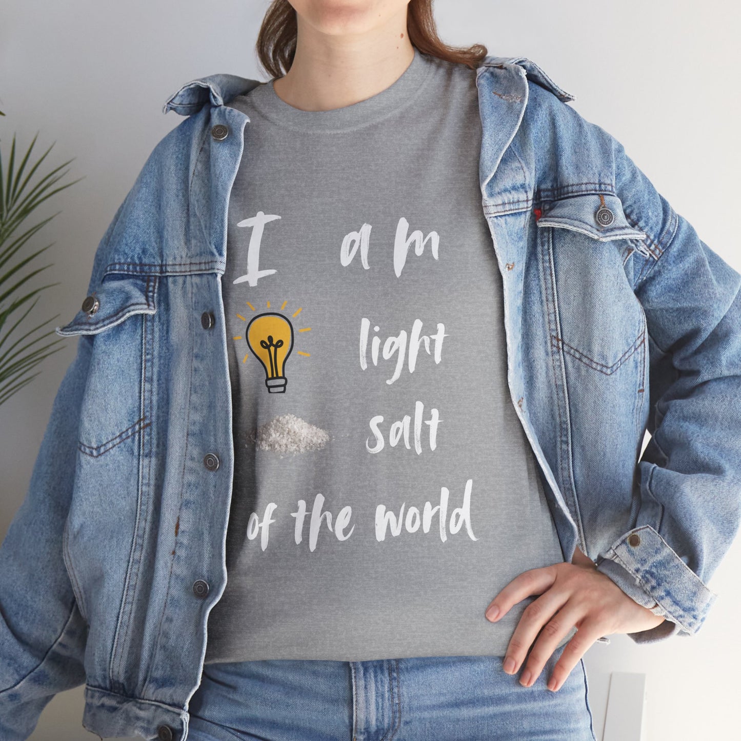 Inspirational Unisex Heavy Cotton Tee - I Am Light & Salt of the World