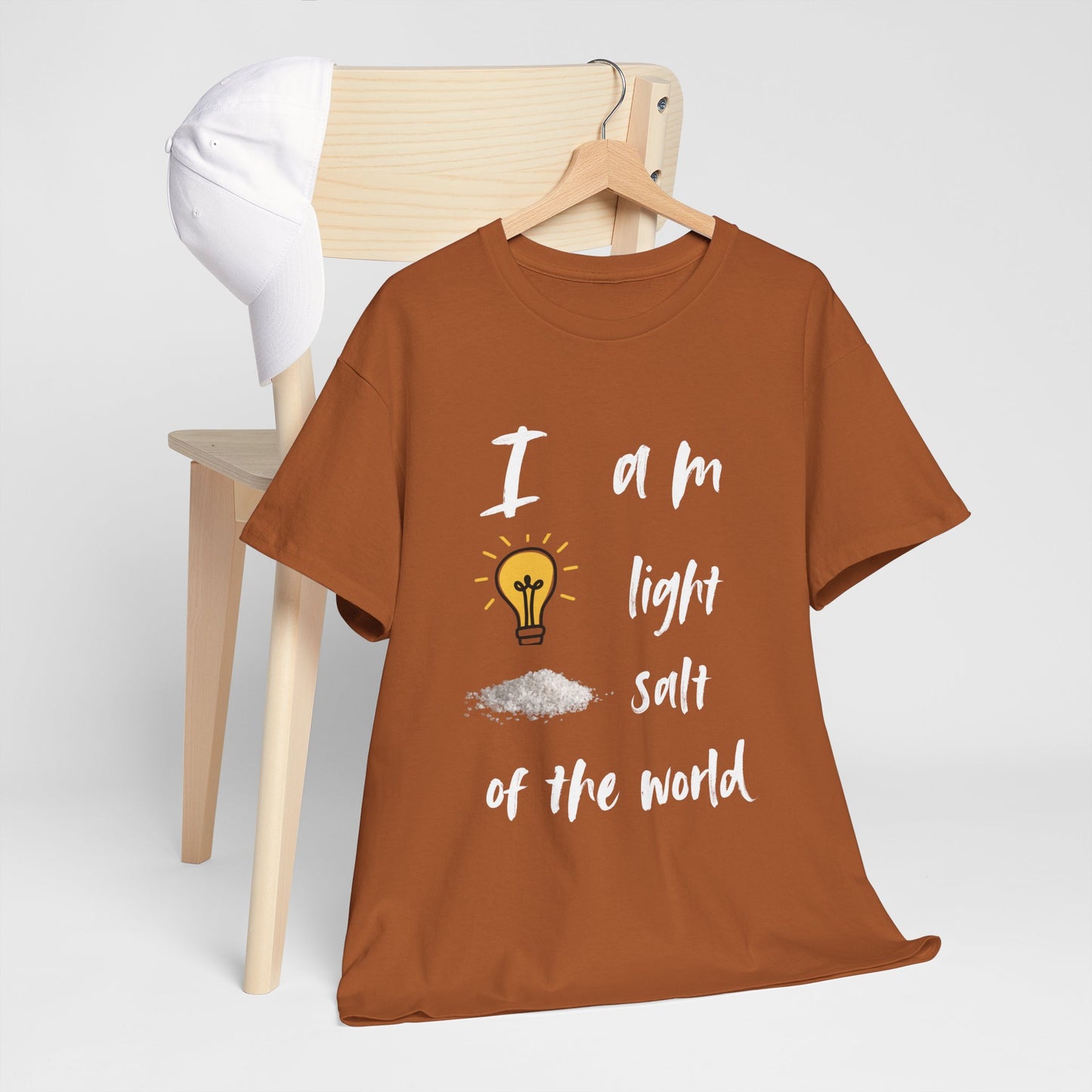 Inspirational Unisex Heavy Cotton Tee - I Am Light & Salt of the World