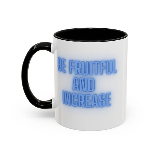 Inspirational Accent Coffee Mug – "Be Fruitful and Multiply" – 11oz