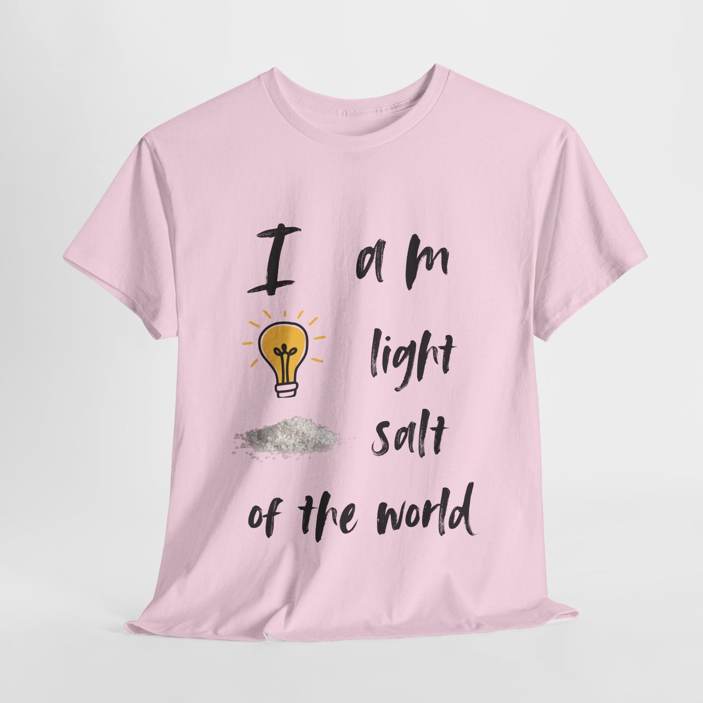 Inspirational Unisex Heavy Cotton Tee - "I Am Light, Salt of the World"