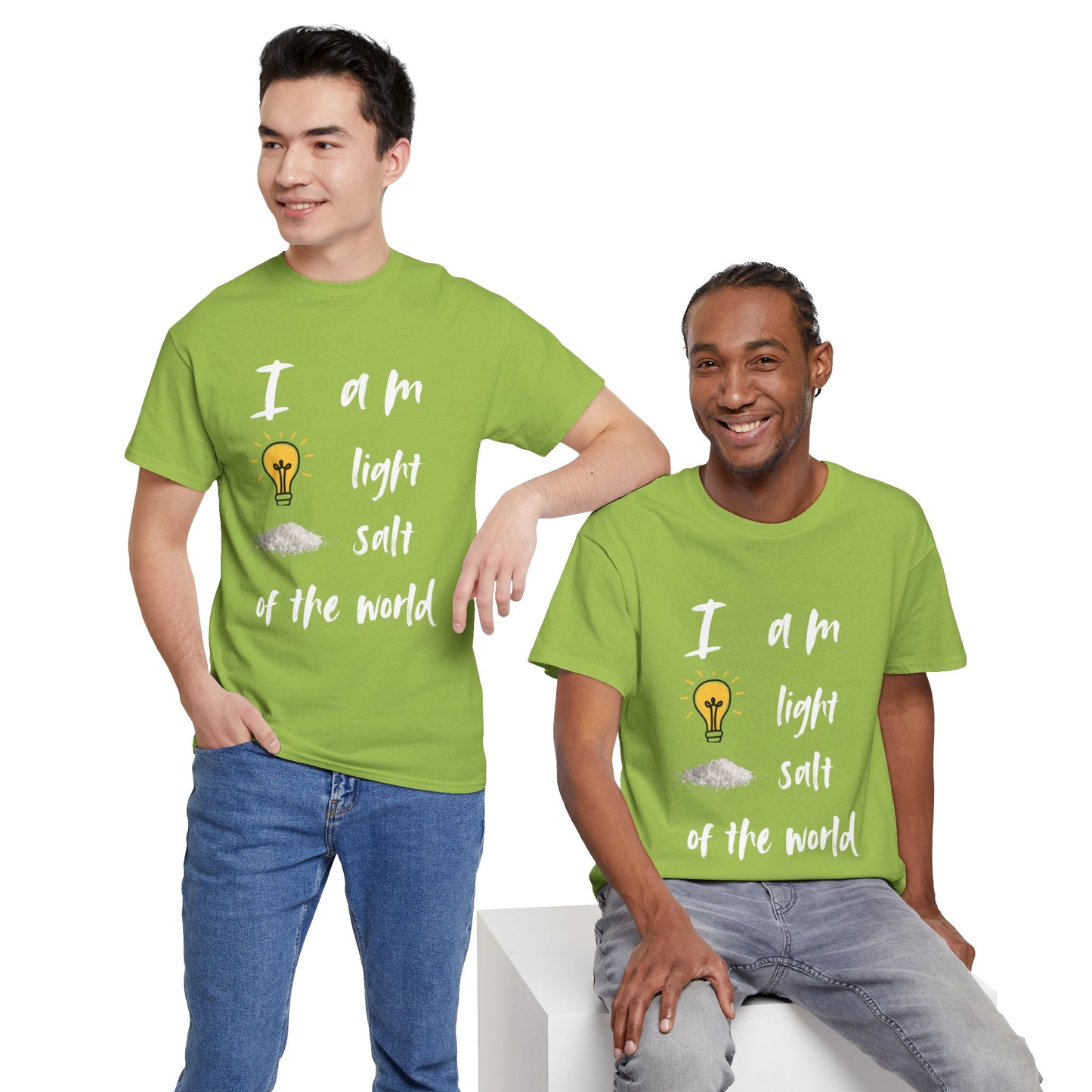 Inspirational Unisex Heavy Cotton Tee - I Am Light & Salt of the World