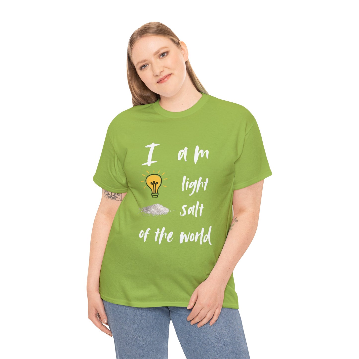 Inspirational Unisex Heavy Cotton Tee - I Am Light & Salt of the World