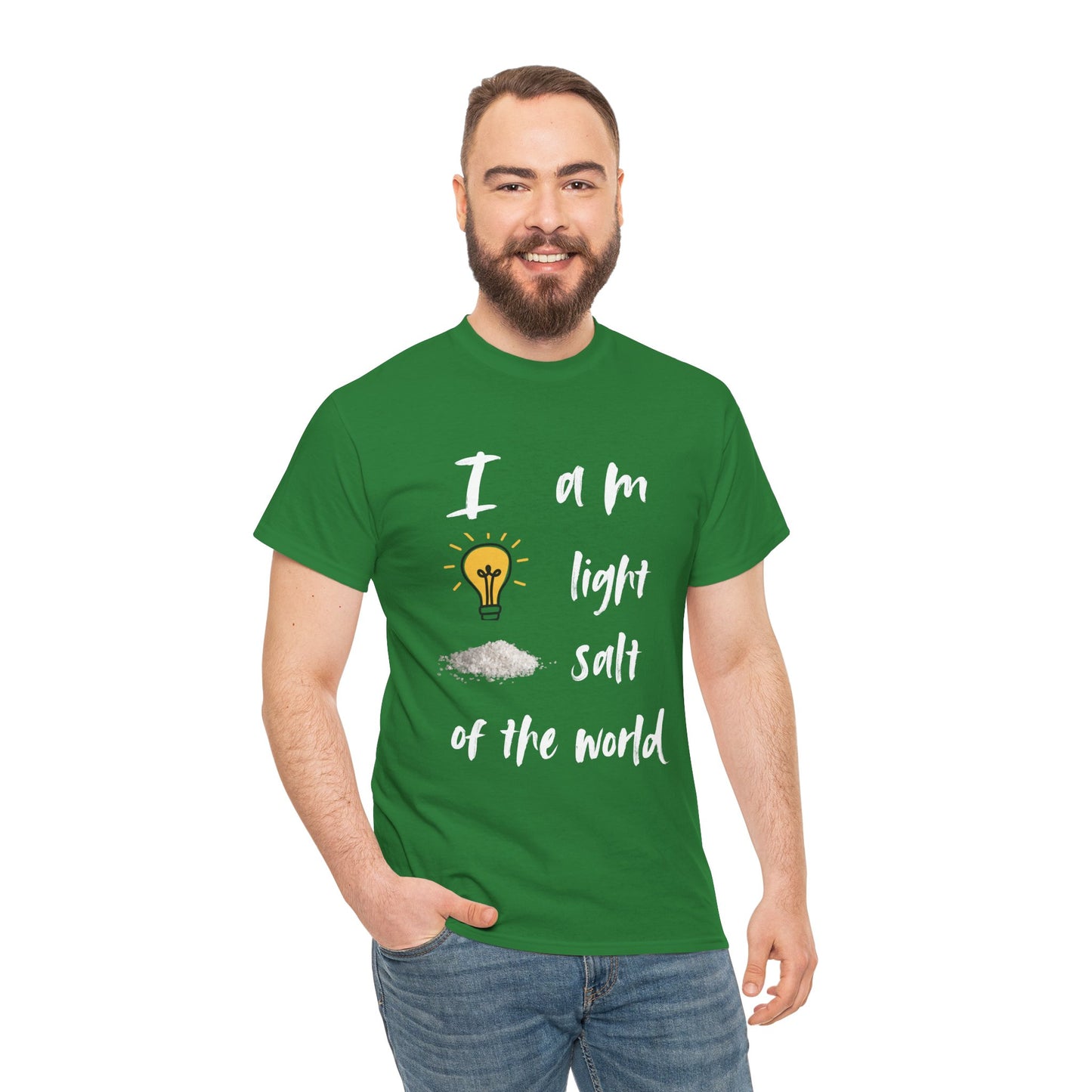 Inspirational Unisex Heavy Cotton Tee - I Am Light & Salt of the World