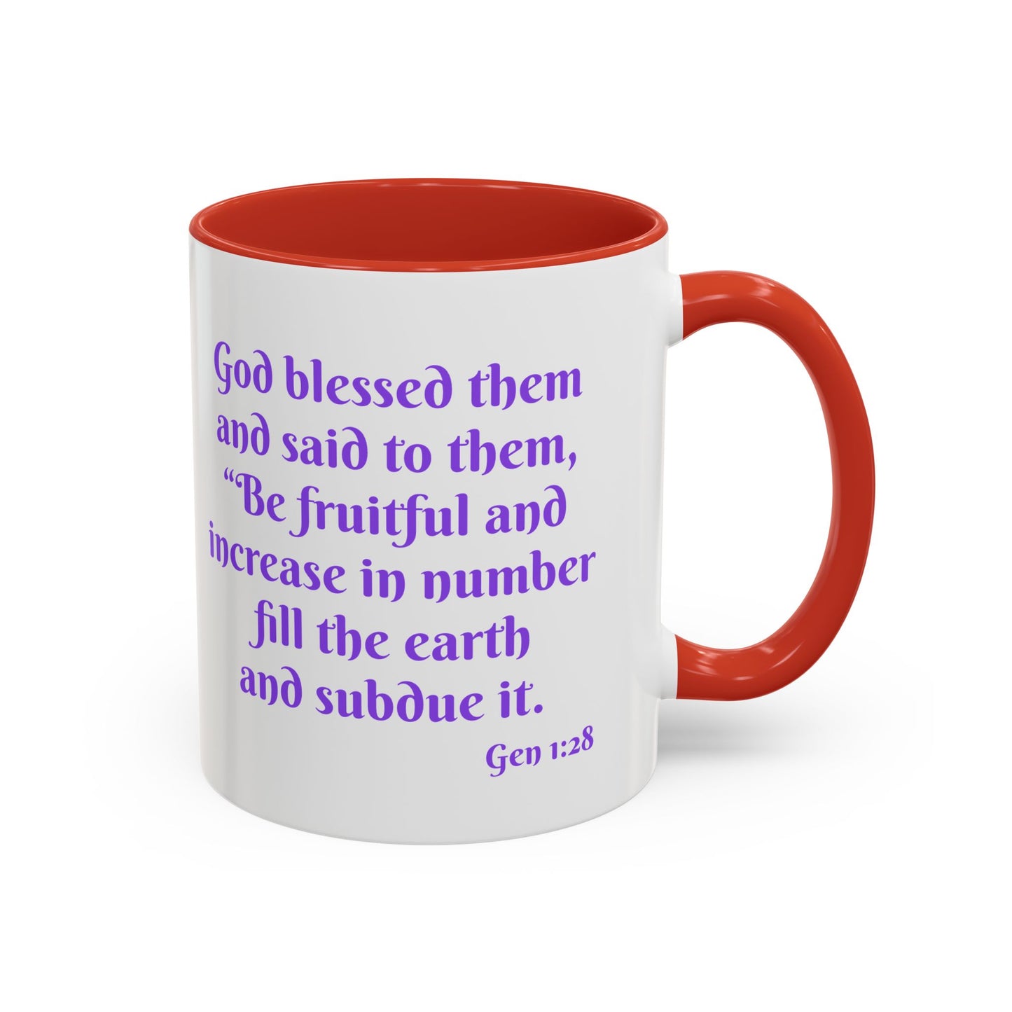 Inspirational Accent Coffee Mug – "Be Fruitful and Multiply" – 11oz