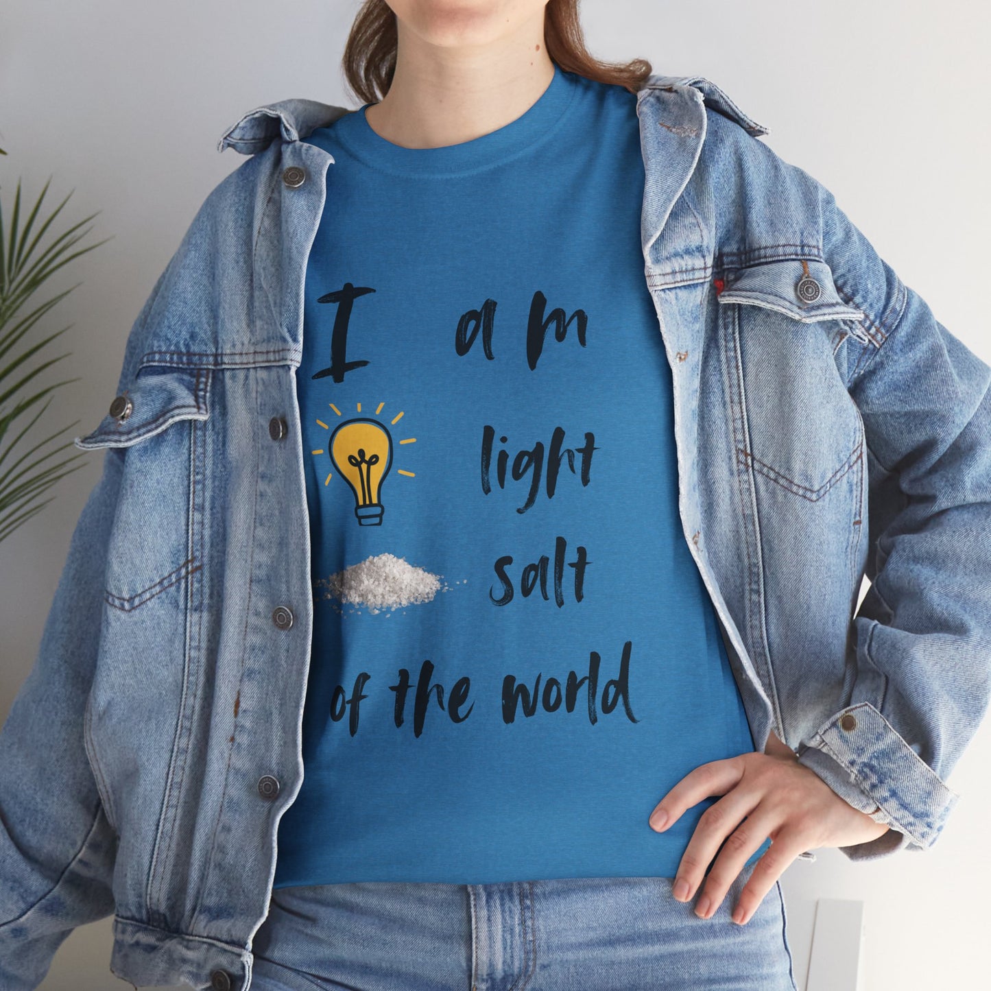 Inspirational Unisex Heavy Cotton Tee - "I Am Light, Salt of the World"