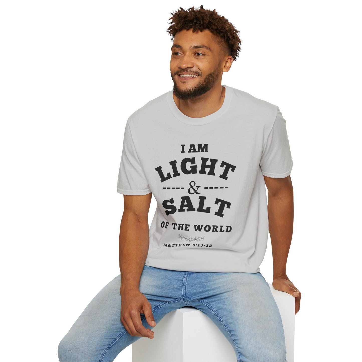 Inspirational Unisex Softstyle T-Shirt - 'I Am Light & Salt of the World'