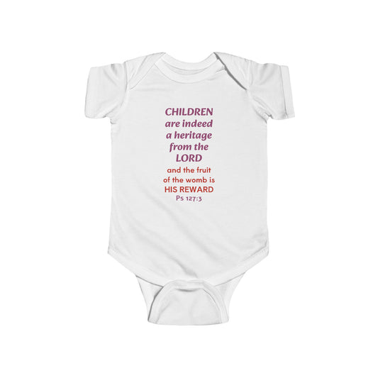 Blessed Gift Infant Bodysuit with Scripture - Heritage from the Lord