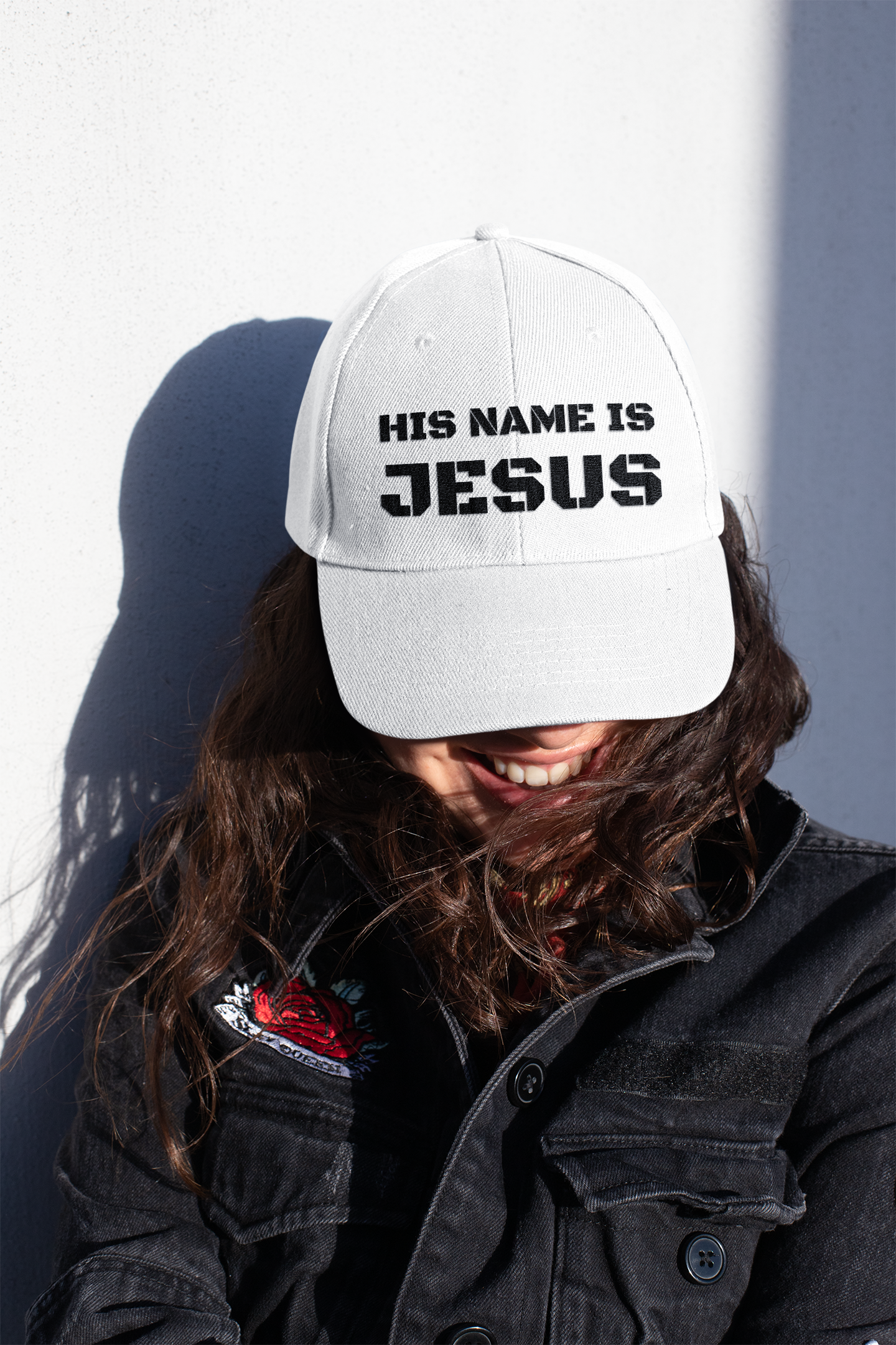 Stylish Baseball Cap, His Name is Jesus - Faith-Based Christian Apparel