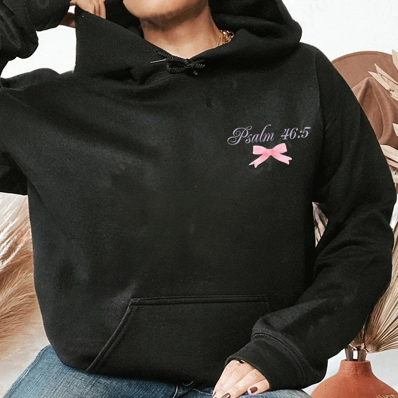 Women's Hoodies with Butterfly and Letter Print, Long Sleeves, Hooded, Christian Jesus God Graphic Hoodies, Harajuku Pulllovers