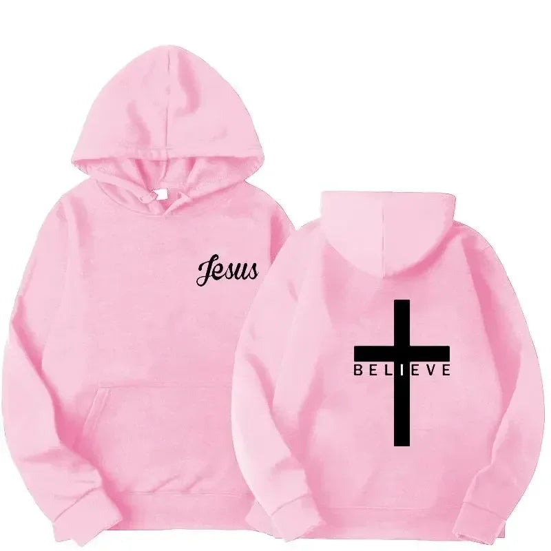 Believe-Cross-Jesus Printed Hoodie for Men and Women