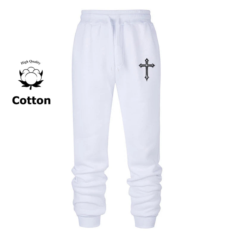 A selection of Cross Print Sweatpants for Men Christian Athletic Workout Running Joggers Trackpants Casual Comfy Cotton Blend Pants Trousers