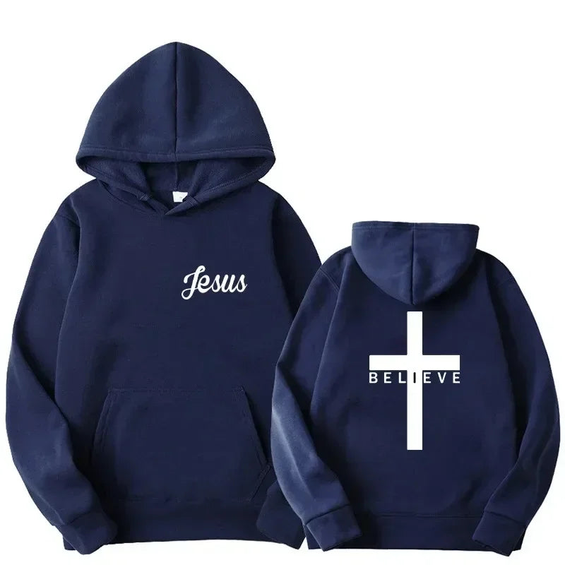 Believe-Cross-Jesus Printed Hoodie for Men and Women