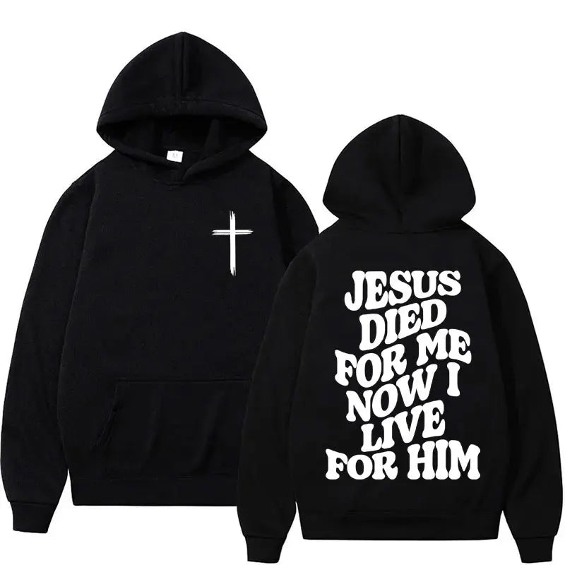 Aesthetic Christian Hoodie Streetwear Men's Jesus Letters Print Vintage Sweatshirt Unisex Fashion Casual Long Sleeve Hoodies Y2K