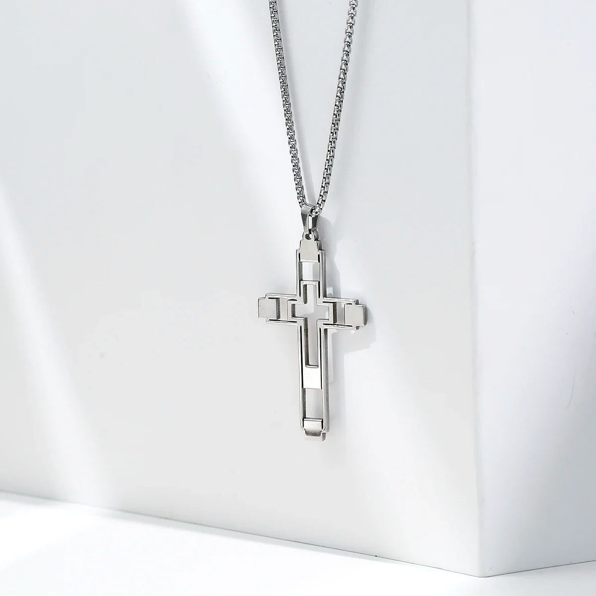 Embrace your faith with our 'JESUS' Cross Necklace For Men Women