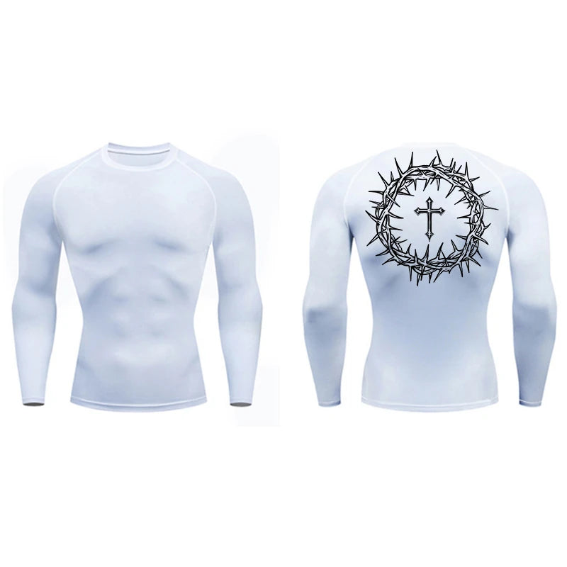 “Crown of Thorns and a Cross” Compression Shirt for Men