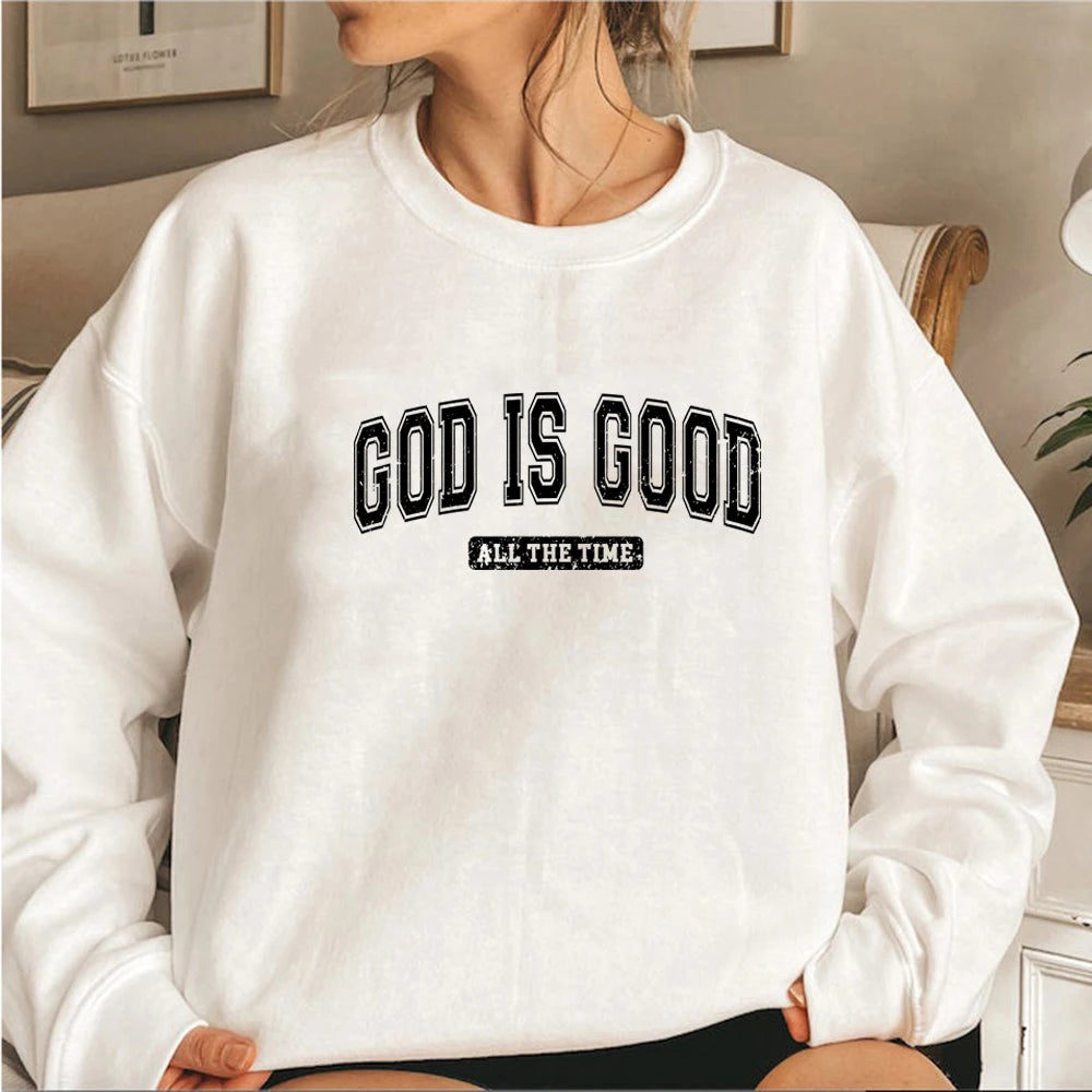 God Is Good Sweatshirt Christian Crewneck Sweatshirt Bible Verse Hoodie Religious Clothing Faith Top Women Christian Gifts