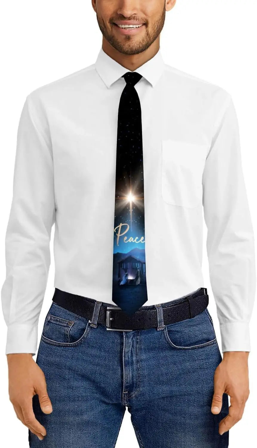 An elegant Nativity Ties for Men, Declaring PEACE!