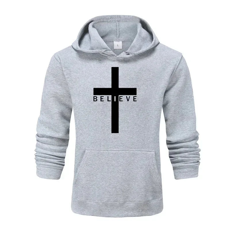 A Designer Men's "Cross & Believe" Hoodie