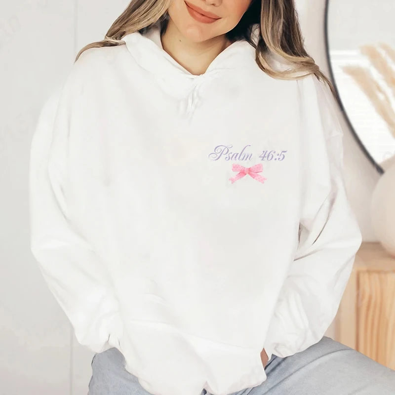 Women's Hoodies with Butterfly and Letter Print, Long Sleeves, Hooded, Christian Jesus God Graphic Hoodies, Harajuku Pulllovers