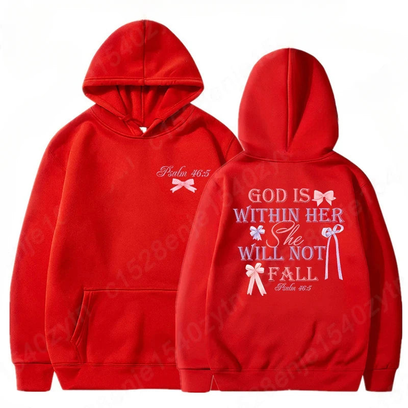 Women's Hoodies with Butterfly and Letter Print, Long Sleeves, Hooded, Christian Jesus God Graphic Hoodies, Harajuku Pulllovers