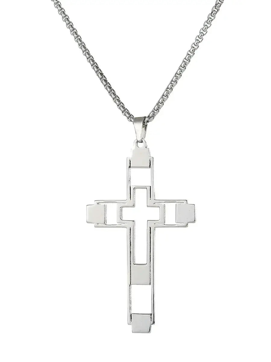 Embrace your faith with our 'JESUS' Cross Necklace For Men Women