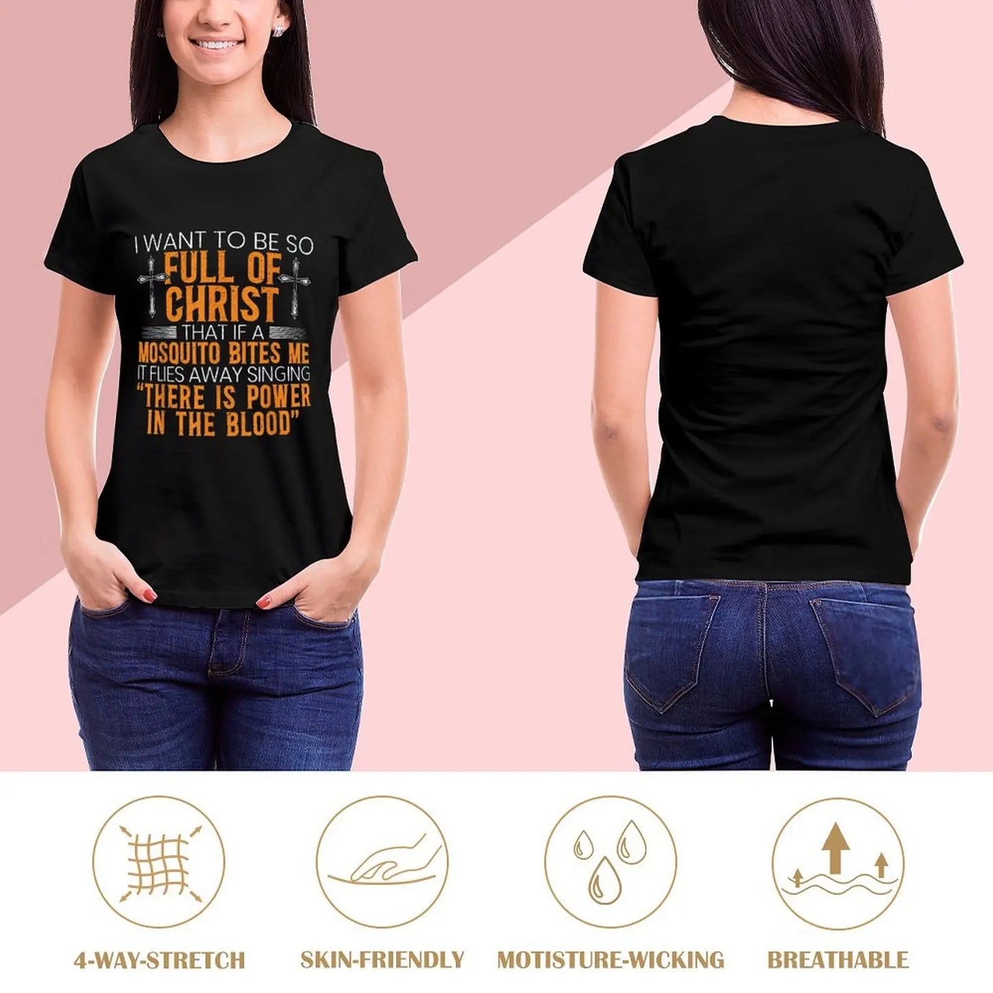 Funny Christian Religious Servant Of God Faithful Jesus  Women T Shirt Graphic Shirt Casual Short Sleeved Female Tee T-Shirt