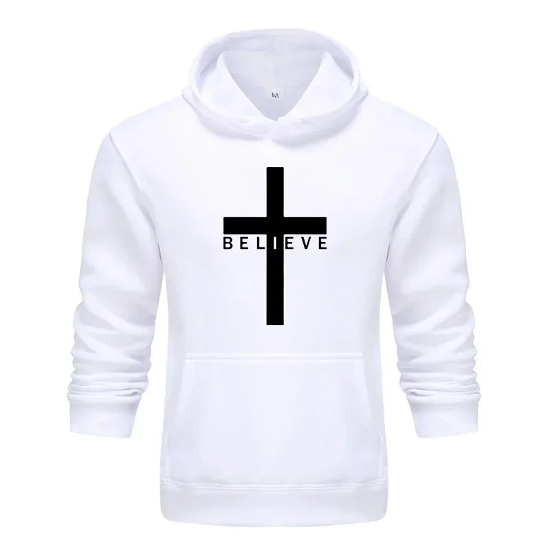 A Designer Men's "Cross & Believe" Hoodie