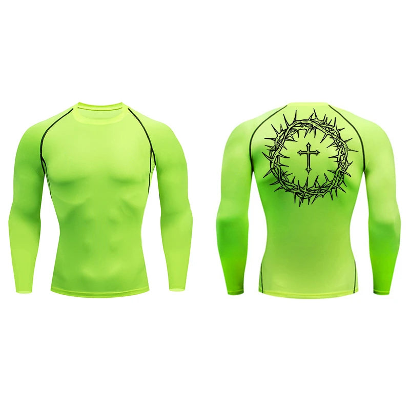 “Crown of Thorns and a Cross” Compression Shirt for Men