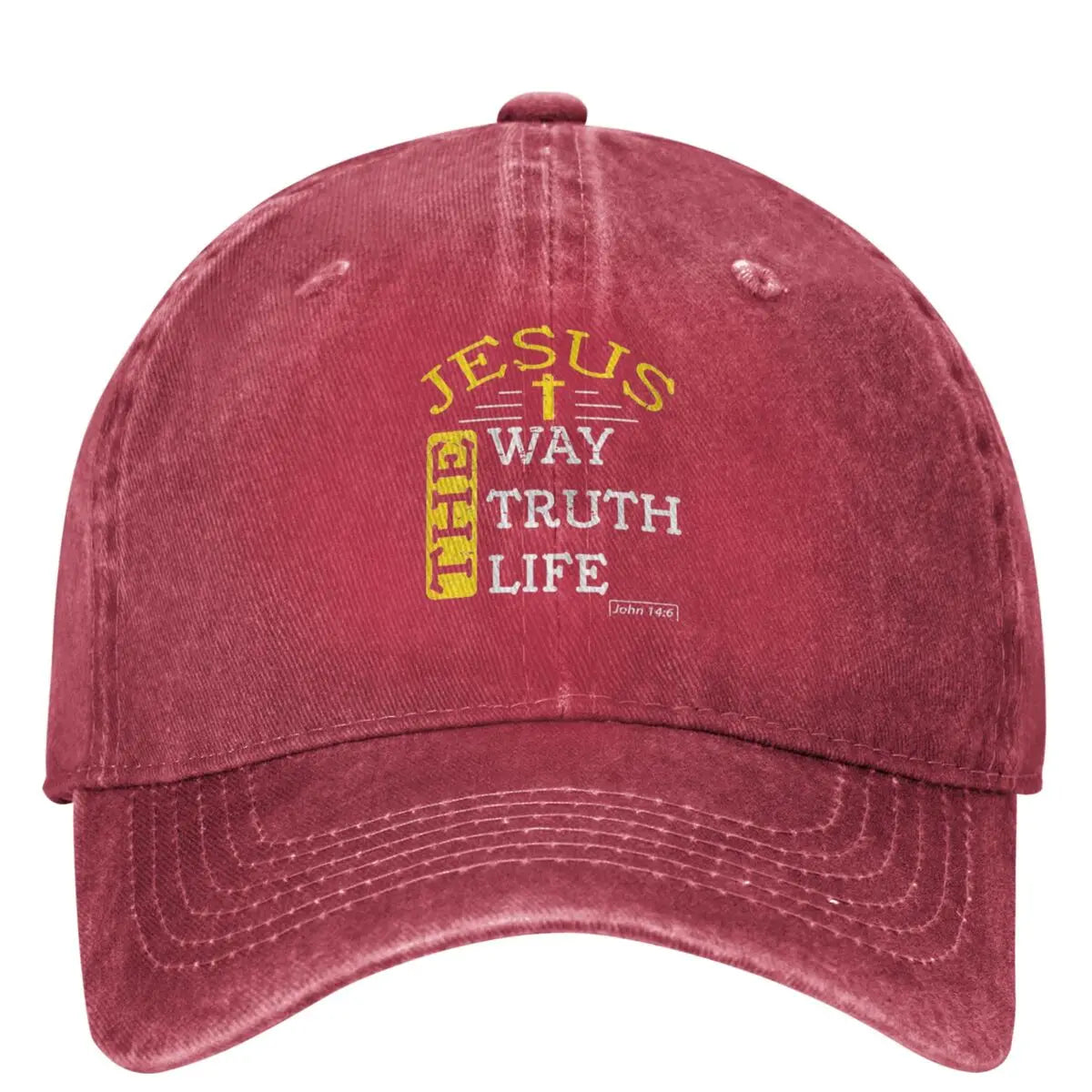 A Unisex, Jesus The Way Truth Life,  Denim Baseball Cap