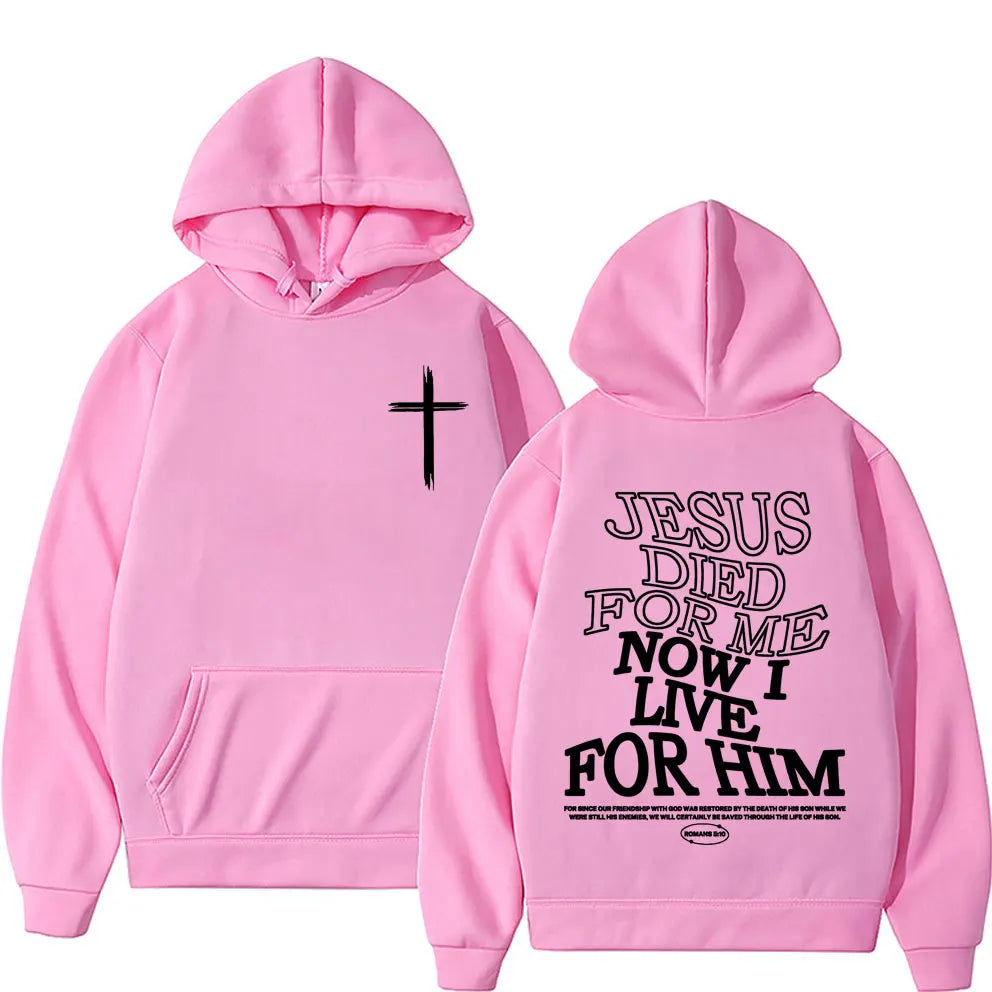 Aesthetic Christian Hoodie Streetwear Men's Jesus Letters Print Vintage Sweatshirt Unisex Fashion Casual Long Sleeve Hoodies Y2K