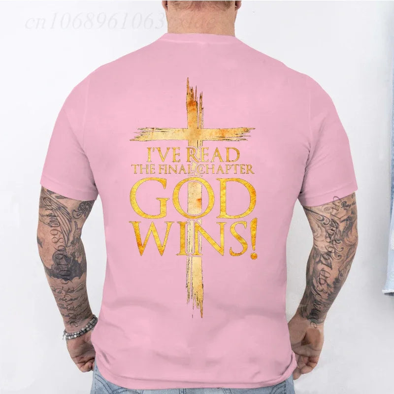 "God Wins" Christian T-Shirt for Men, Women and Youth, [Please choose from Front or Back Print]