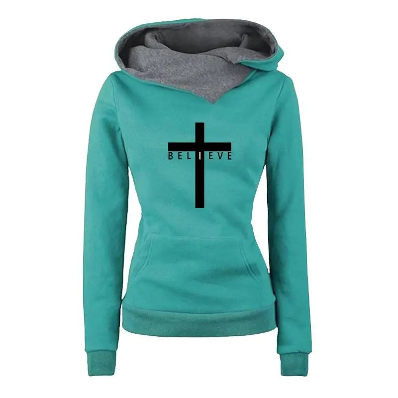 Amazing Woman's Tracksuit with a cross + believe image