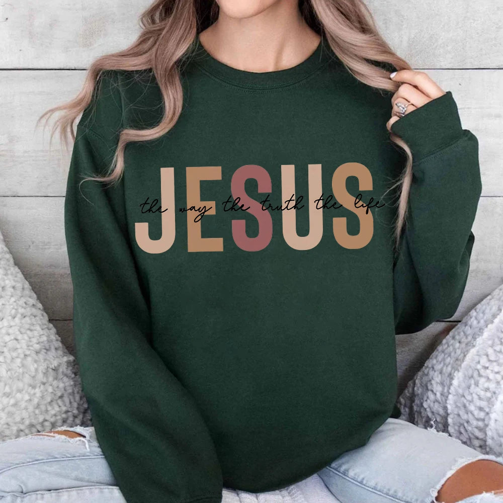 Esus The Way The Truth The Life Hoodies Christian Hoodies for Women's Retro Christian Hoodies Jesus Hoodie for Christian Apparel