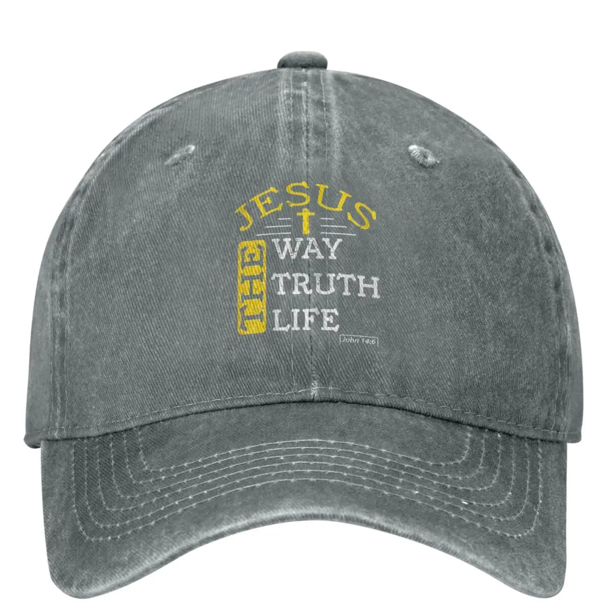 A Unisex, Jesus The Way Truth Life,  Denim Baseball Cap