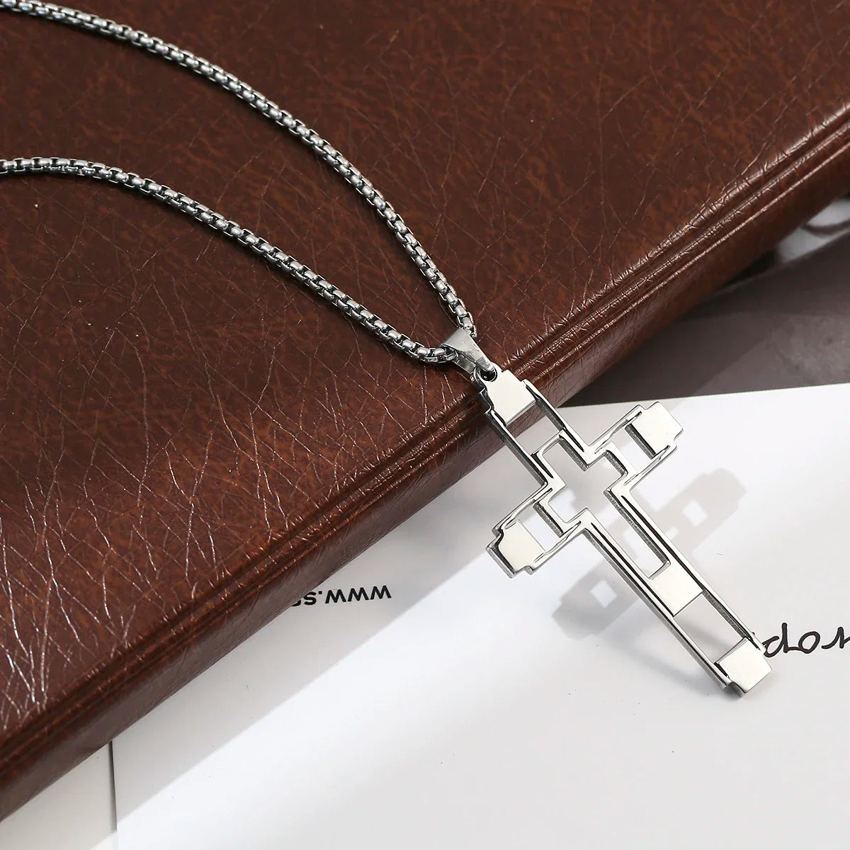 Embrace your faith with our 'JESUS' Cross Necklace For Men Women