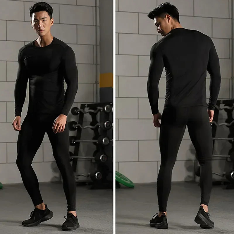 2024 Men's Quick Dry Cross Print Sportswear, Running Compression Shirt, Athletic Muscle Shirt, Gym Undershirt, Sport Tops S-3XL