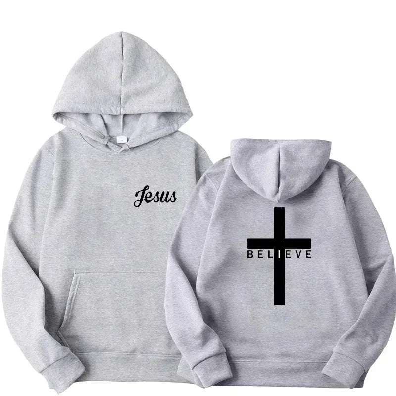 Believe-Cross-Jesus Printed Hoodie for Men and Women