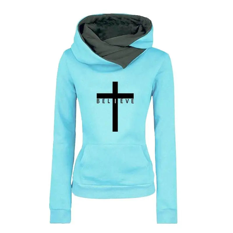 Amazing Woman's Tracksuit with a cross + believe image