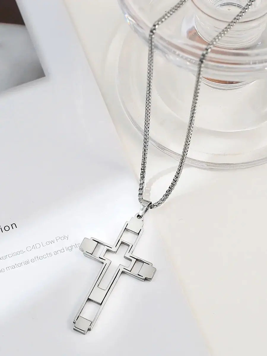 Embrace your faith with our 'JESUS' Cross Necklace For Men Women