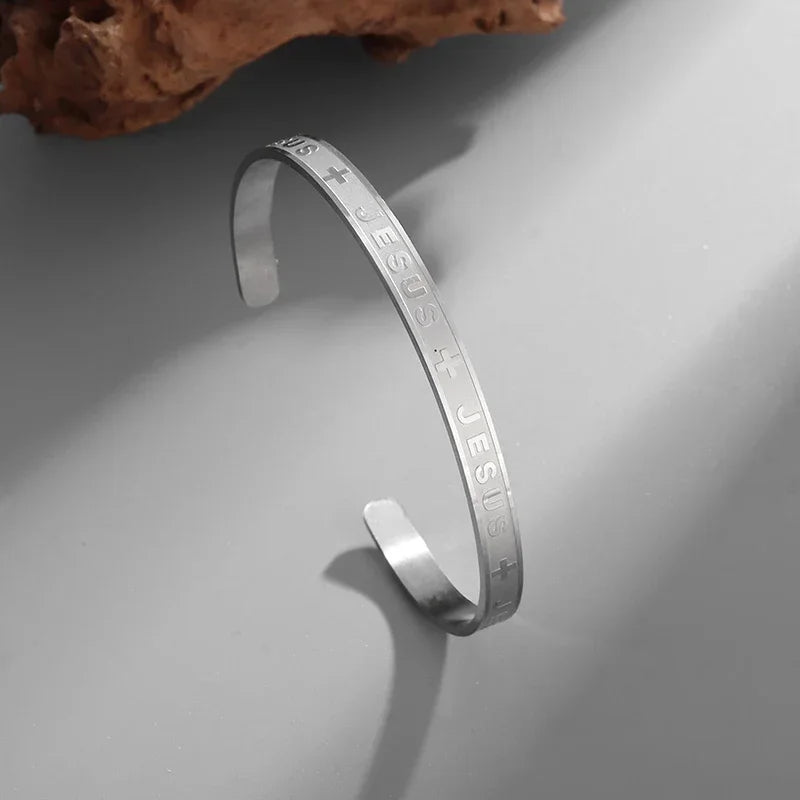 A Fashionable Stainless Steel, JESUS and CROSS BRACELET for Men