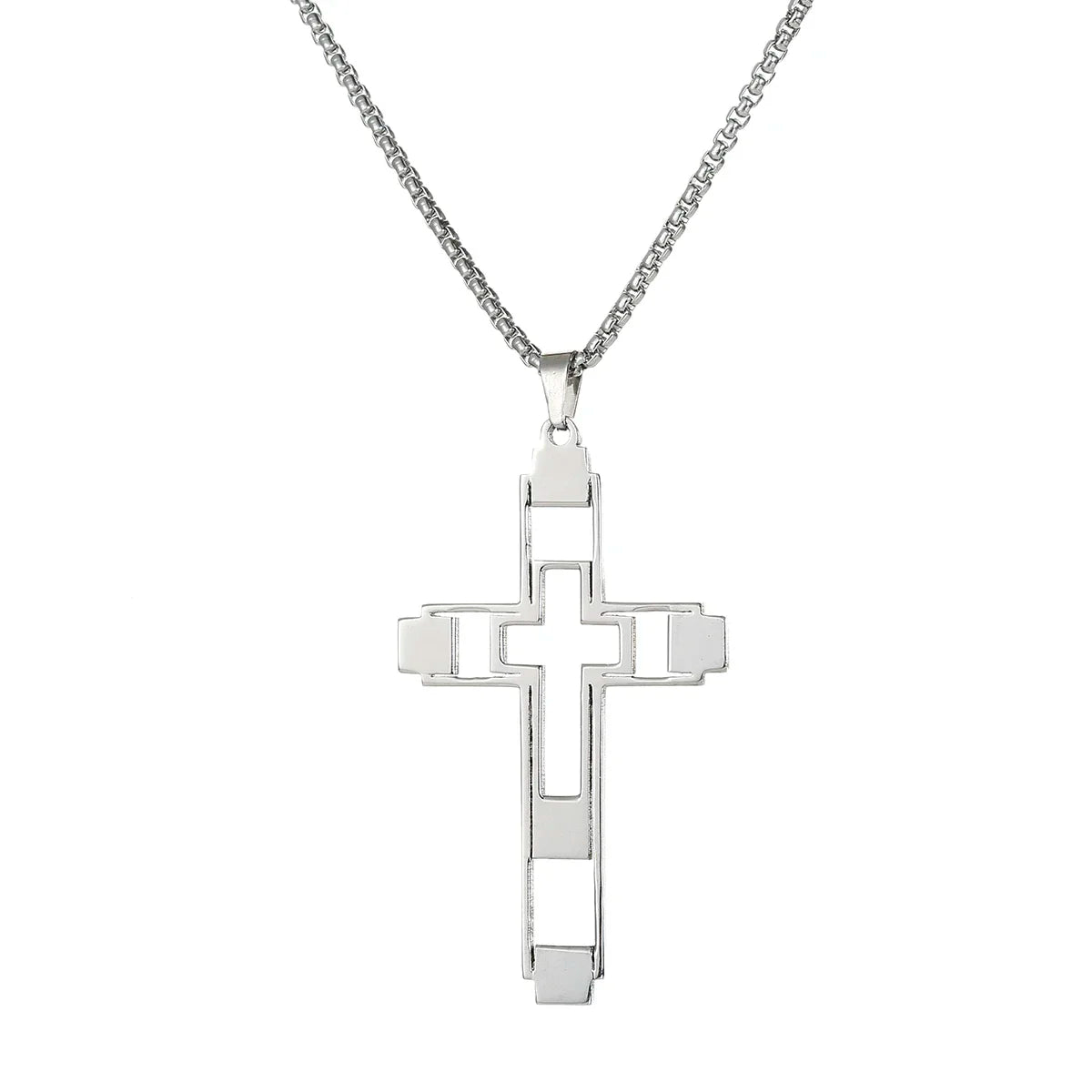 Embrace your faith with our 'JESUS' Cross Necklace For Men Women