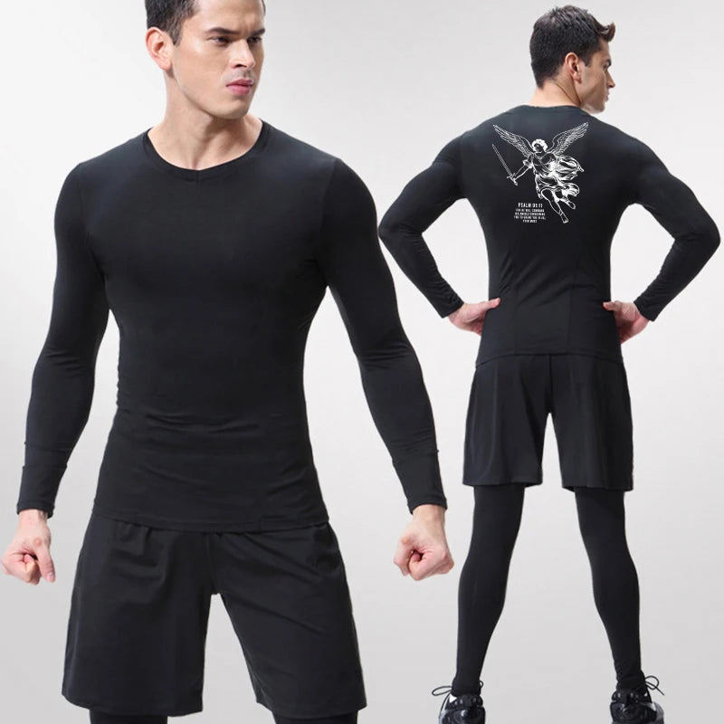 A selection of Graphic Compression Shirt for Christian Men