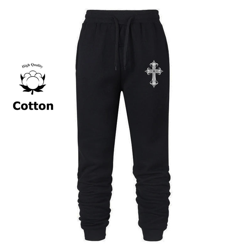 A selection of Cross Print Sweatpants for Men Christian Athletic Workout Running Joggers Trackpants Casual Comfy Cotton Blend Pants Trousers