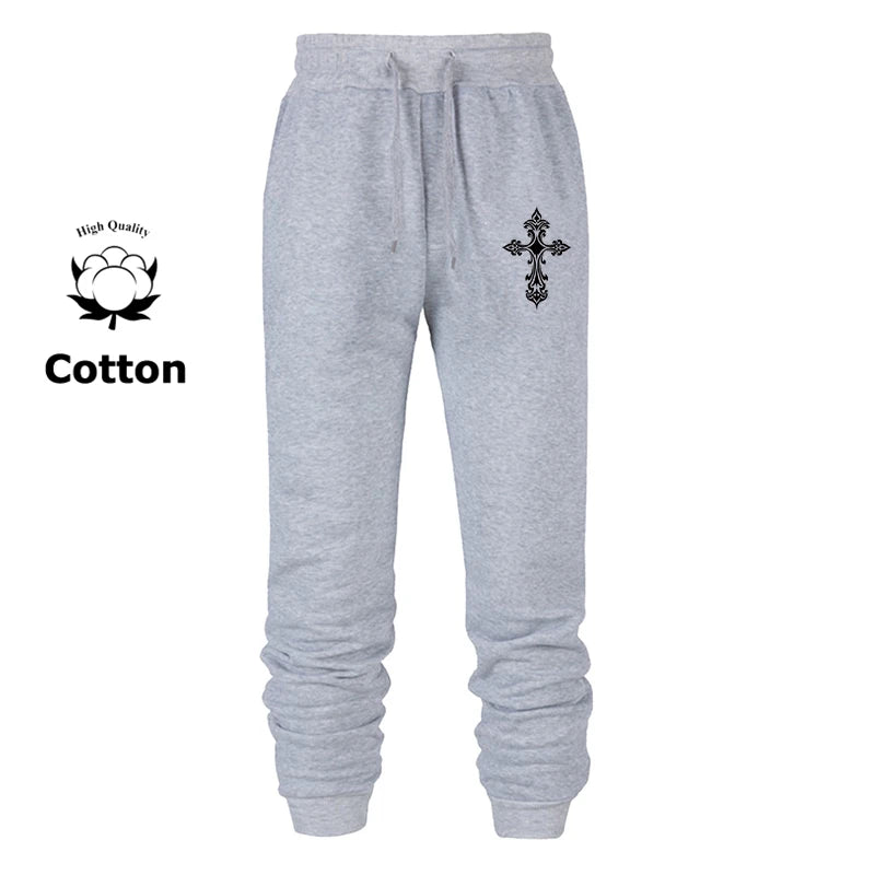 A selection of Cross Print Sweatpants for Men Christian Athletic Workout Running Joggers Trackpants Casual Comfy Cotton Blend Pants Trousers