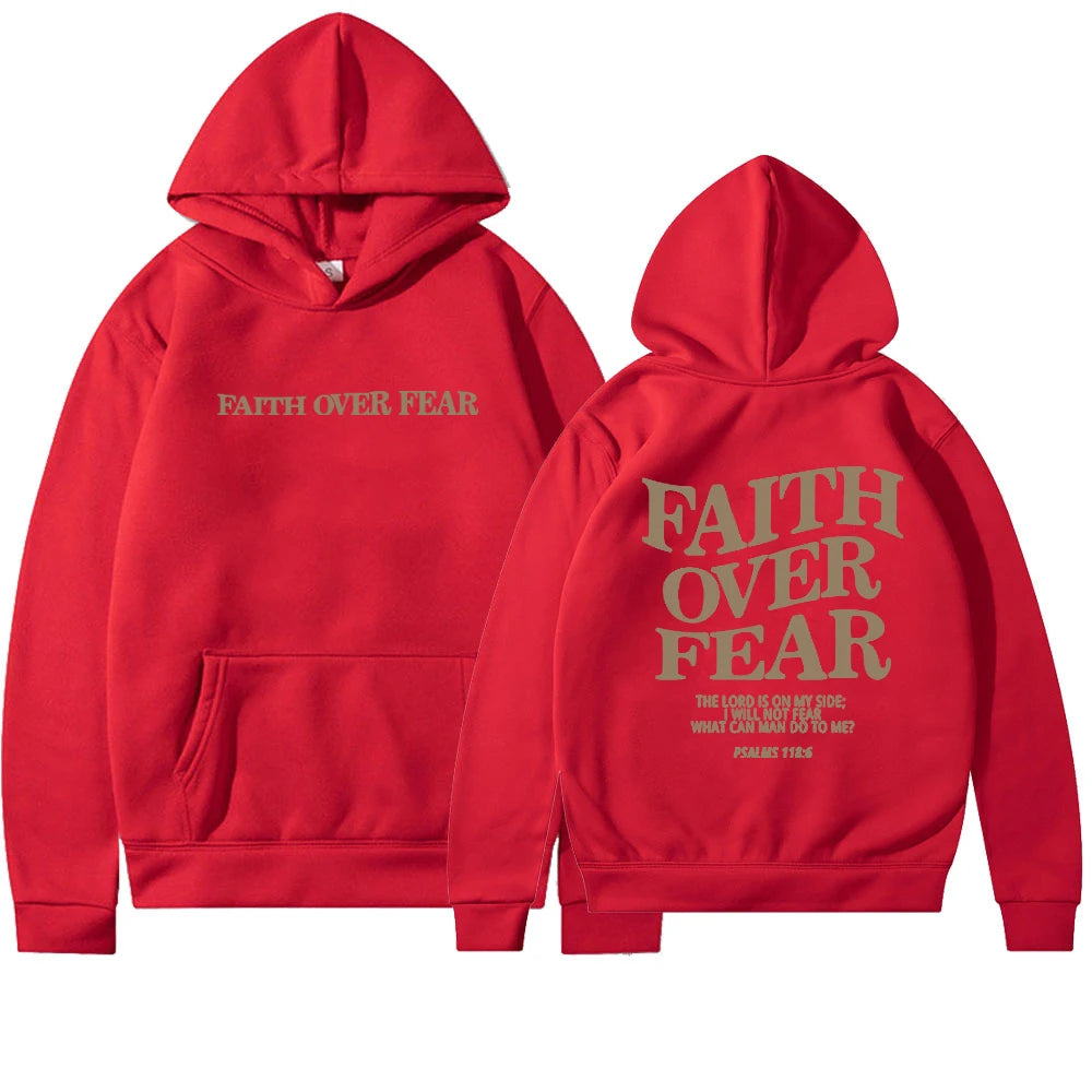 Encouraging, FAITH OVER FEAR Christian hooded sweatshirt for women