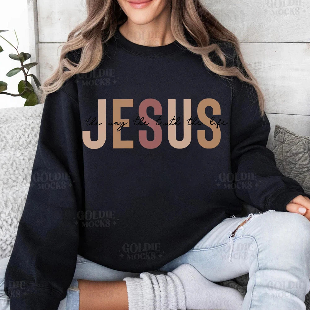 Esus The Way The Truth The Life Hoodies Christian Hoodies for Women's Retro Christian Hoodies Jesus Hoodie for Christian Apparel