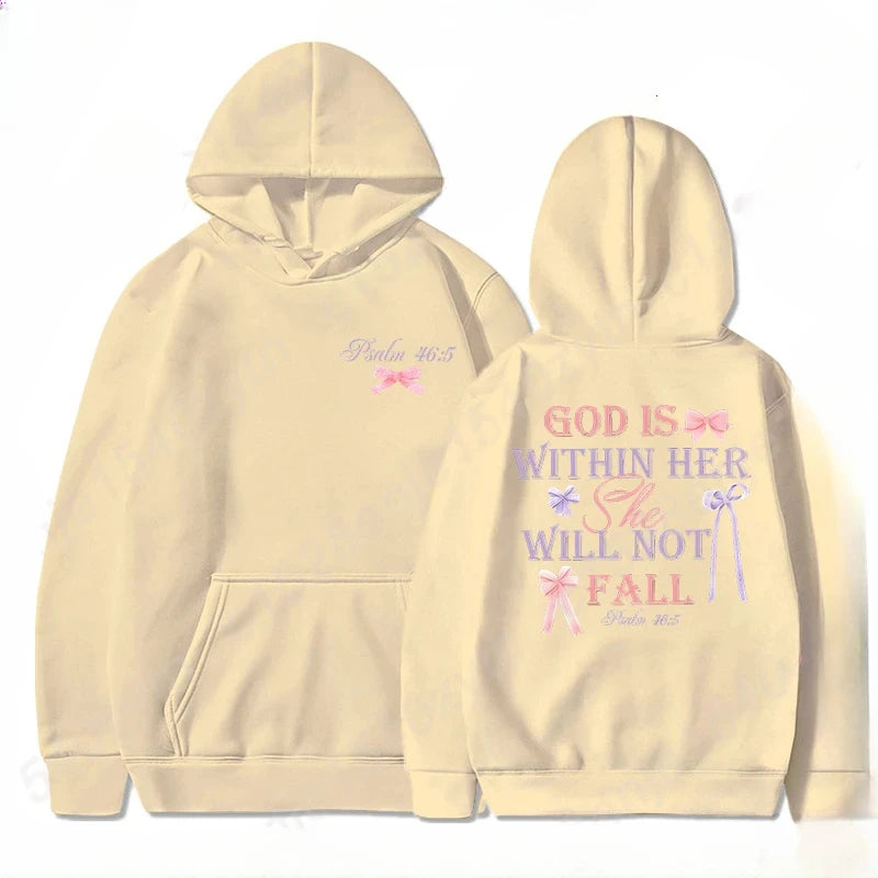 Women's Hoodies with Butterfly and Letter Print, Long Sleeves, Hooded, Christian Jesus God Graphic Hoodies, Harajuku Pulllovers